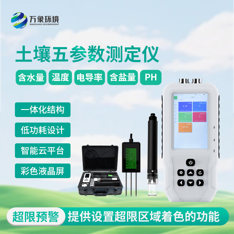 土壤測量儀，土壤溫濕度、電導率、含鹽量、pH五參數(shù)盡在掌握！